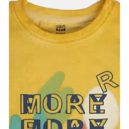 MINIKLUB Kids Yellow Printed Full Sleeves T-Shirt image 3