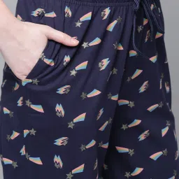 Kryptic Navy & Pink Cotton Floral Print Mid Rise Capris (Pack Of 2) image 5