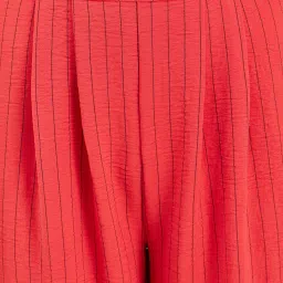 Kazo Red Striped Relaxed Fit High Rise Trousers image 5