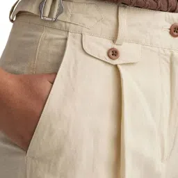 Gant Off-White Mid Rise Flared Pants image 5