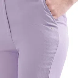 Elle Purple Mid Rise Bootcut Pants image 5