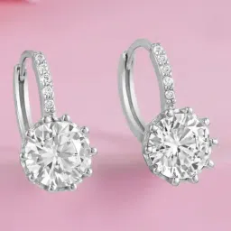 Zavya Solitaire Rhodium Plated 925 Sterling Silver Earrings for Women-picture-27