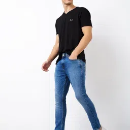 Spykar Men Slim Fit Mid Rise Cotton Stretch Casual Jeans image 5
