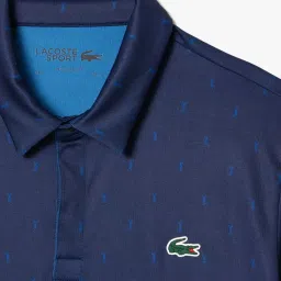Lacoste Blue Regular Fit Printed Sports Polo image 5