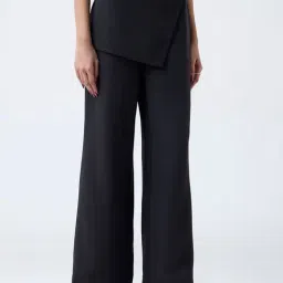 Wardrobe by Westside Black Flap-Over High-Rise Trousers-image-48
