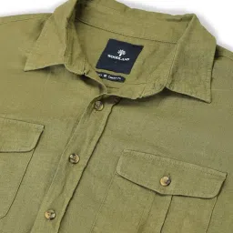 Woodland Green Regular fit Solid Shirt image 5