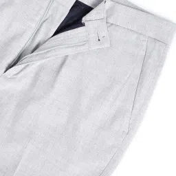 Arrow New York Light Grey Slim Fit Checks Trousers image 5