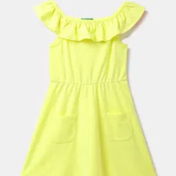 United Colors of Benetton Kids Green Solid Dress-picture-28