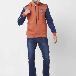 Giordano Orange Regular Fit Colour Block Hooded Sweatshirt image 5