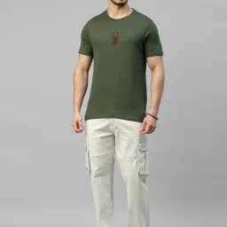 Royal Enfield MLG Dark Olive Regular Fit Logo Crew T-Shirt image 5