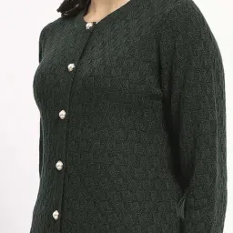 MADAME Green Plain Cardigan image 4