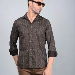 Crimsoune Club Men Classic Slim Fit Micro Printed Casual Shirt-picture-23