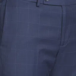 Arrow Blue Regular Fit Checks Trousers image 5