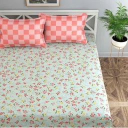 Florida CS-Flyn Green Cotton Blend 180 TC King Size Comforter & Bedsheet with 2 Pillow Covers image 5