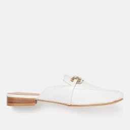 Lino Perros Women Croc Textured Mules With Metallic Deatil image 2