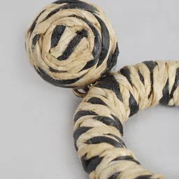 RICHEERA Black & Beige Circular Drop Earrings image 2