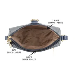 Baggit Blue Textured Medium Cross Body Bag image 5