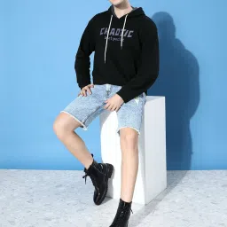 Difference of Opinion Cool Black Loose Fit Printed Hooded Sweatshirt image 5