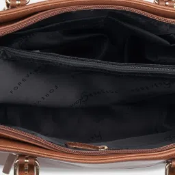 Forever Glam by Pantaloons Brown Solid Medium Tote Handbag image 5