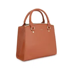 Tyra Calla Tan Solid Faux Leather Handbag image 5