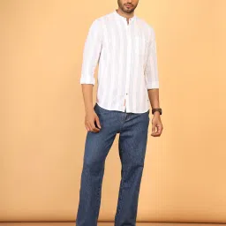 Wrangler White Regular Fit Striped Shirt image 5