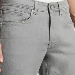 Louis Philippe Grey Cotton Slim Fit Jeans image 5