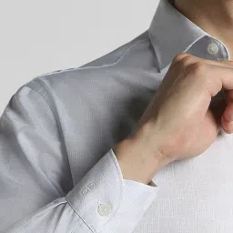 Peter England White Cotton Regular Fit Checks Shirt image 5