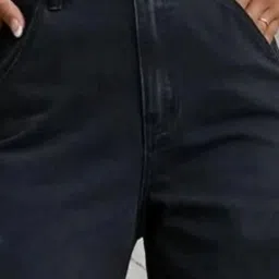 Broadstar Black Relaxed Fit High Rise Cargo Jeans image 5