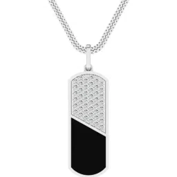 SHINE ETERNAL Lab Grown Diamond 18k (750) White Gold Eclipse Pendant for Men-picture-36