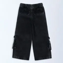 HOP by Westside Charcoal Cargo-Style Wide-Leg Mid-Rise Jeans image 4