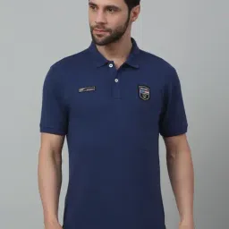 Cantabil Dark Blue Regular Fit Polo T-Shirt-image-76