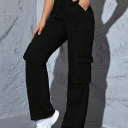 BROADSTAR Women Smart Wide Leg High-Rise Highly Distressed Stretchable Jeans image 3