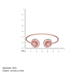 GIVA Women 925 Sterling Silver Rose Gold-Plated Cubic Zirconia Studded Cuff Bracelet image 2