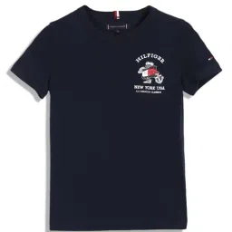 TOMMY HILFIGER Boys Blue Graphic Regular Fit Cotton T-Shirt-picture-37