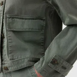 GAP Green Cotton Solid Long Sleeves Jacket image 4