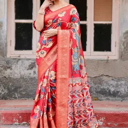 ALMAARI FASHION Floral Woven Design Art Silk Kanjeevaram Saree image 4