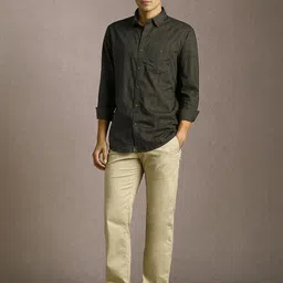 Louis Philippe Jeans Men Slim Fit Abstract Printed Spread Collar Pure Cotton Casual Shirt image 3