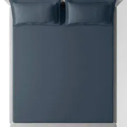 Sansaar Blue Cotton 210 TC Double Bedsheet & Comforter with 2 Pillow Covers image 4