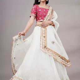 Utsav Fashion Embroidered Ready to Wear Lehenga & Blouse With Dupatta image 2