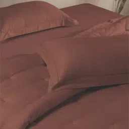 Sansaar Red Cotton 210 TC Double Bedsheet & Comforter with 2 Pillow Covers image 2