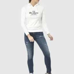 Woodland White Graphic Print Hoodie image 5