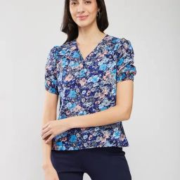 Fablestreet Navy Blue Floral Top-picture-35