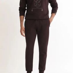 Rare Rabbit Maroon Cotton Regular Fit Printed Joggers-picture-10