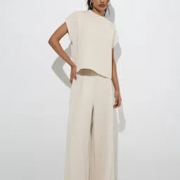 LOV by Westside Beige Solid T-Shirt image 3