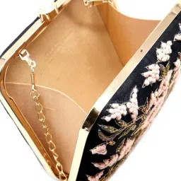 Odette Black Embellished Clutch image 3