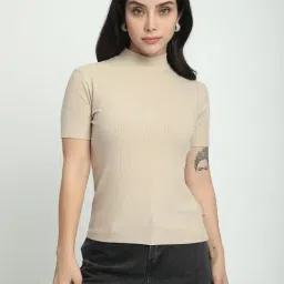 R&B Sand Viscose Slim Fit Top-picture-41