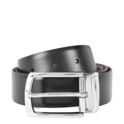 United Colors of Benetton Afro Black & Tan Leather Reversible Belt for Men-image-91