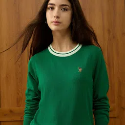 U.S. Polo Assn. Women Cotton Pullover Sweaters image 1