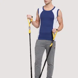 Sporto by Macho Pack Of 2 Cotton Colourblocked Gym Vest image 4