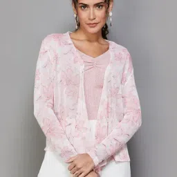 Code by Lifestyle Pink Cotton Printed Shrug-picture-21